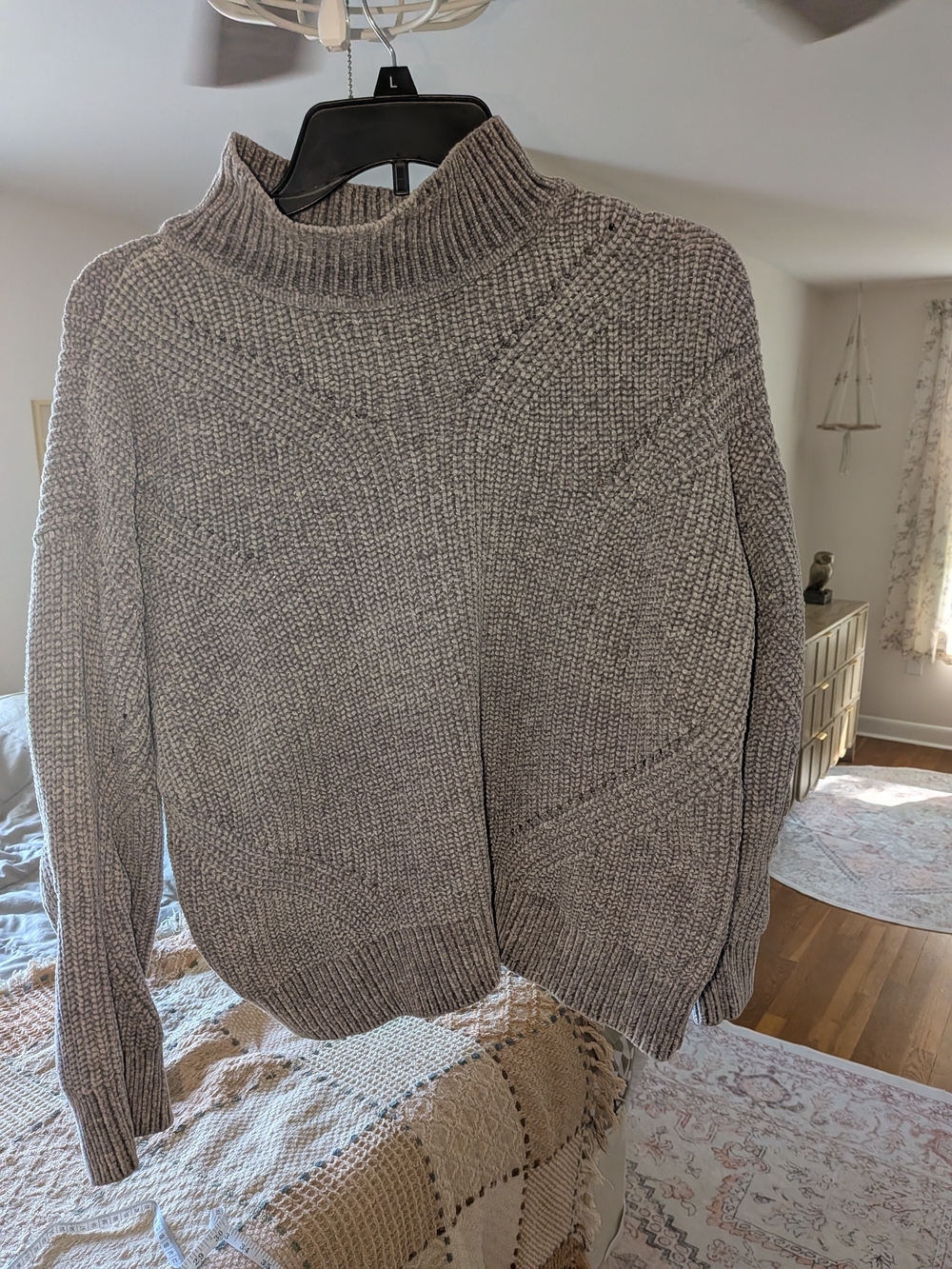 Calvin Klein Light Gray Ribbed Knit Sweater